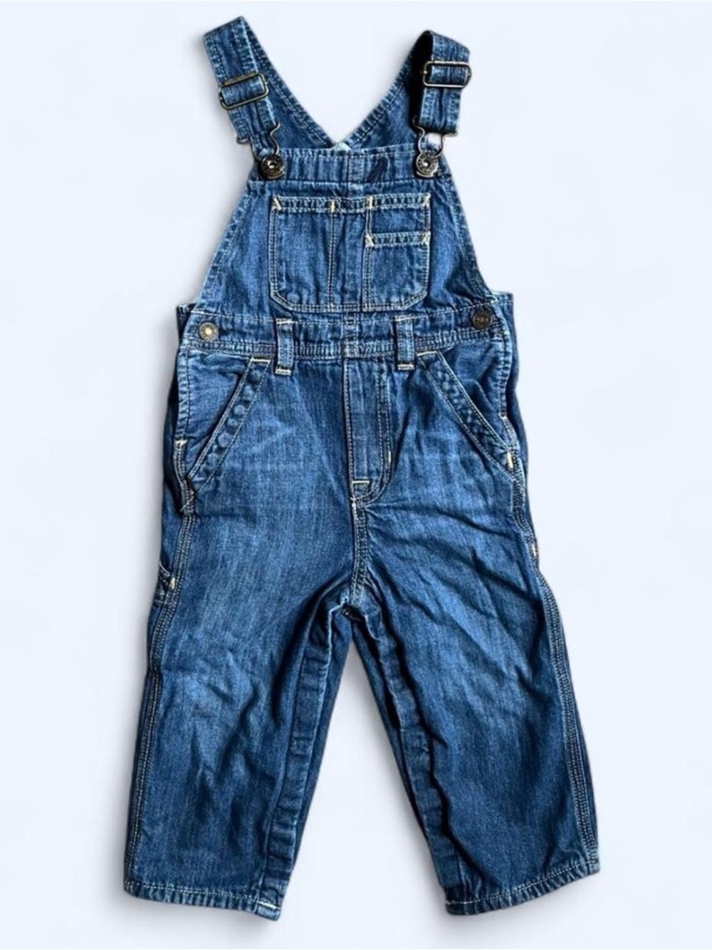 Baby Gap Washed Denim Lined Overalls in Blue 18-24 months